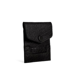 Black leather wallet on a white background