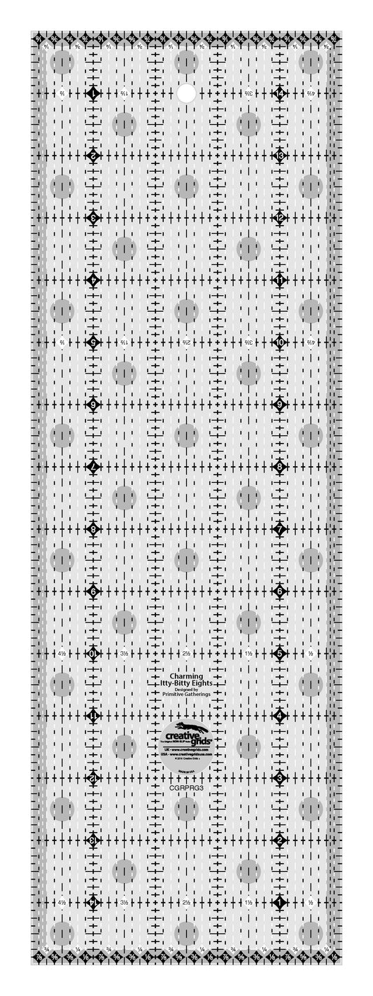 Creative Grids Charming Itty-Bitty Eights 5in x 15in Quilt Ruler
