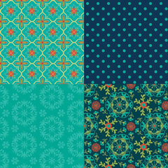Riley Blake, Teal Fat Quarter Panel (Sold By 1/2 Meter)