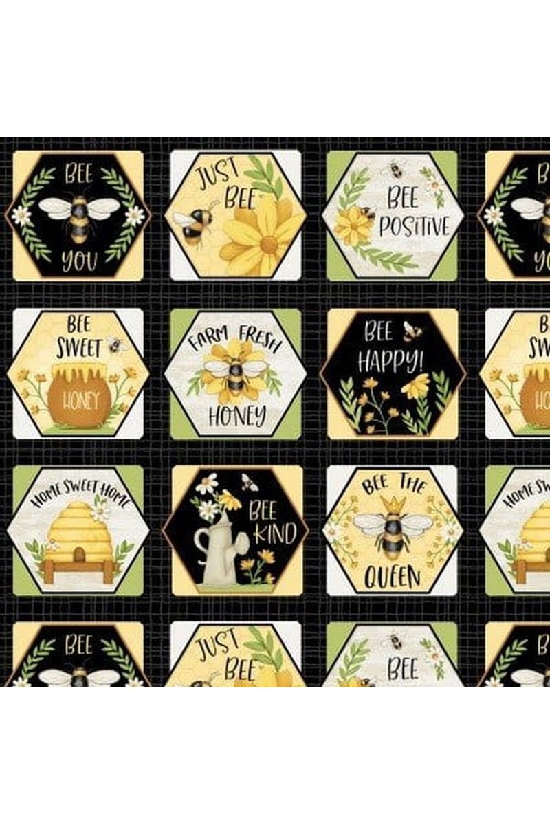 Fabric, Henry Glass & Co., Bee You! Quotes -100-49