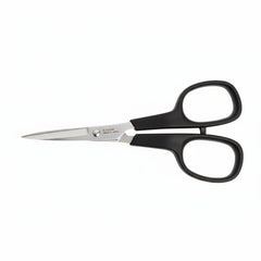 Pair of black-handled scissors on a white background