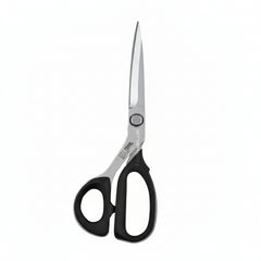 Pair of scissors with a metallic handle on a white background