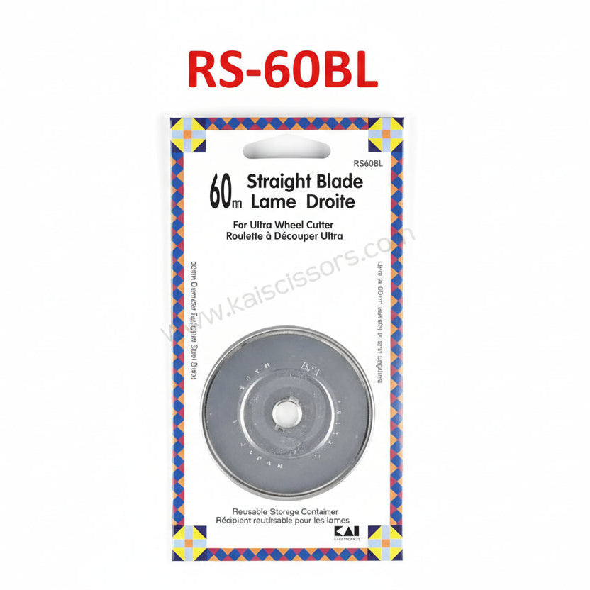 Package of a straight blade for ultra wheel cutter with label RS-60BL.