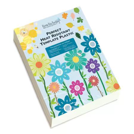Packaging of Perfect Heat Resistant Template Plastic with colorful floral design on a white background