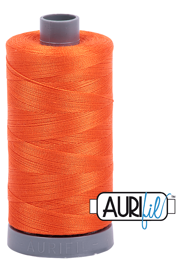 Aurifil Mako 28wt Cotton 750 m 820 yd. spool - 1104 Neon Orange