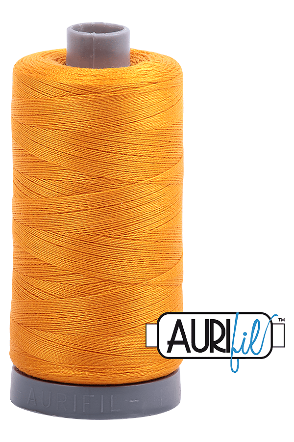 Aurifil Mako 28wt Cotton 750 m 820 yd. spool - 2145 Yellow Orange