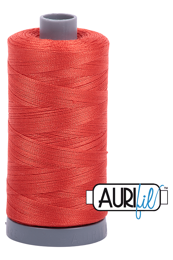Aurifil Mako 28wt Cotton 750 m 820 yd. spool - 2245 Red Orange