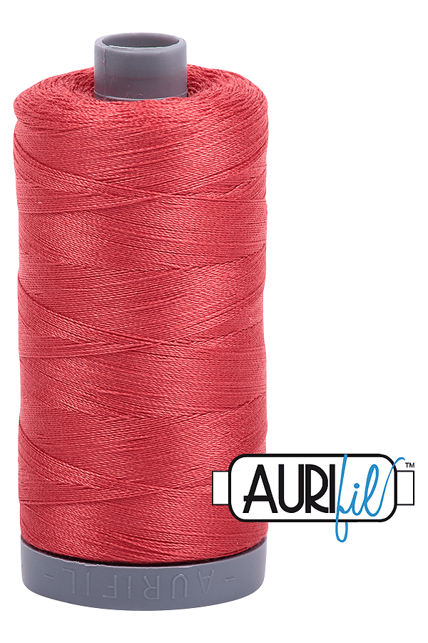 Aurifil Mako 28wt Cotton 750 m 820 yd. spool - 2255 Dark Red Orange