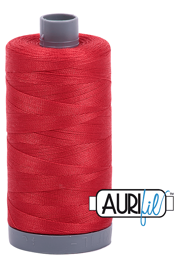Aurifil Mako 28wt Cotton 750 m 820 yd. spool - 2265 Lobster Red