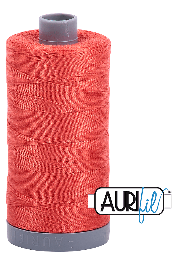 Aurifil Mako 28wt Cotton 750 m 820 yd. spool - 2277 Light Red Orange