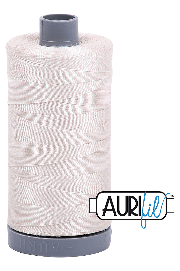 Aurifil Mako 28wt Cotton 750 m 820 yd. spool - 2309 Silver White