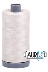 Aurifil Mako 28wt Cotton 750 m 820 yd. spool - 2309 Silver White