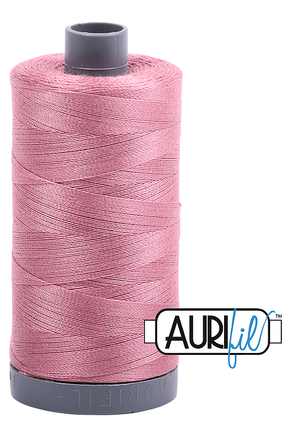 Aurifil Mako 28wt Cotton 750 m 820 yd. spool - 2445 Victorian Rose