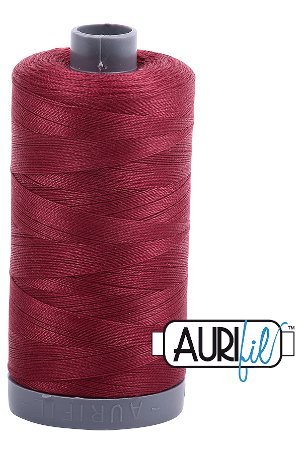 Aurifil Mako 28wt Cotton 750 m 820 yd. spool - 2460 Dark Carmine Red
