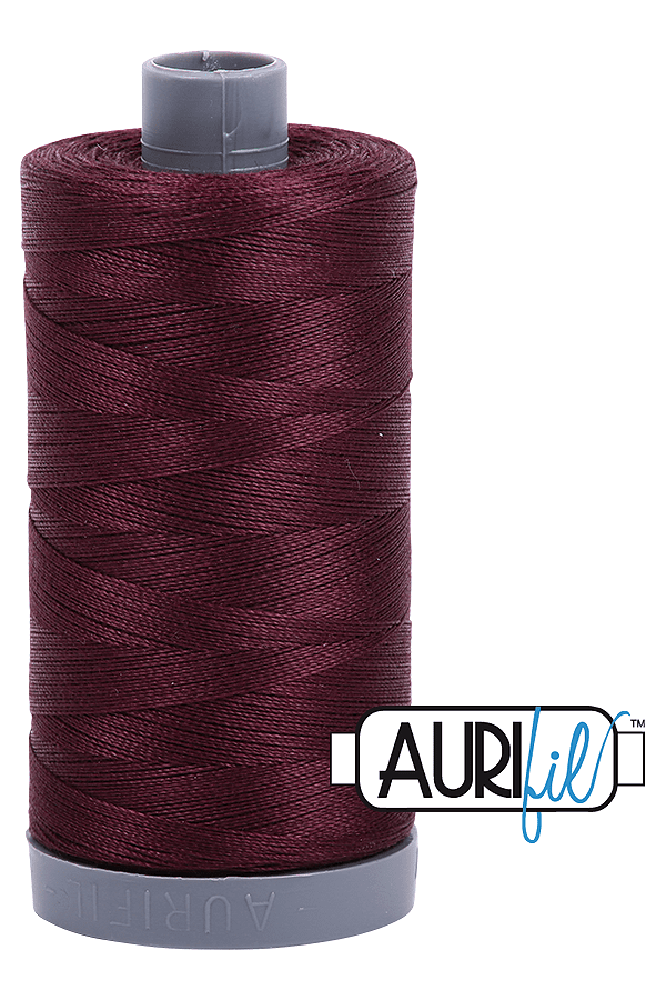 Aurifil Mako 28wt Cotton 750 m 820 yd. spool - 2468 Dark Wine