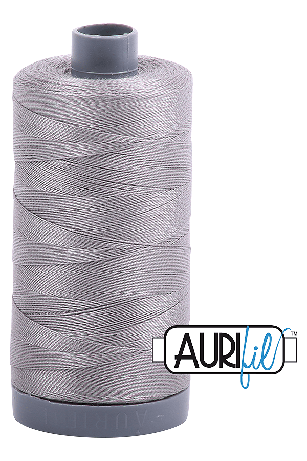 Aurifil Mako 28wt Cotton 750 m 820 yd. spool - 2620 Stainless Steel
