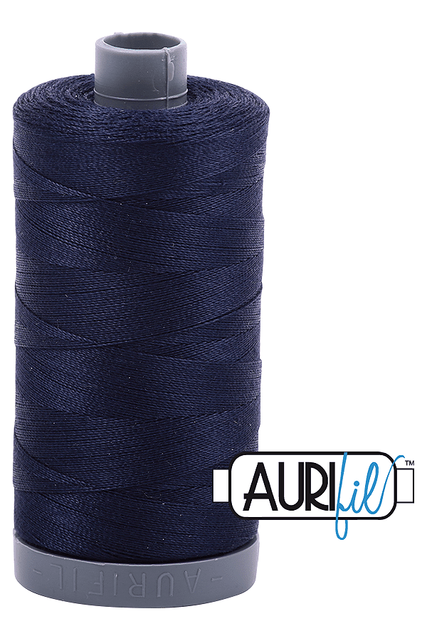 Aurifil Mako 28wt Cotton 750 m 820 yd. spool - 2785 Very Dark Navy