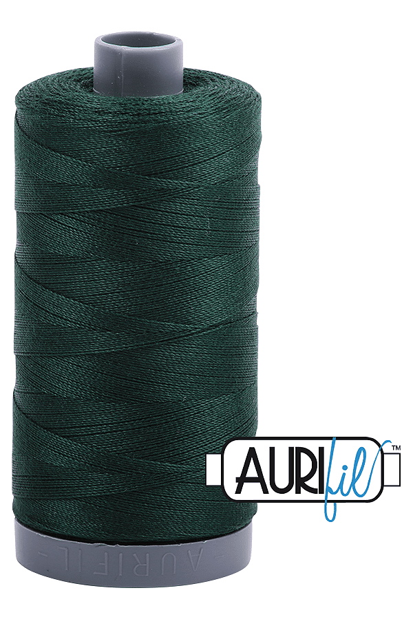 Aurifil Mako 28wt Cotton 750 m 820 yd. spool - 4026 Forest Green