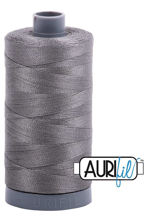 Aurifil Mako 28wt Cotton 750 m 820 yd. spool - 5004 Grey Smoke