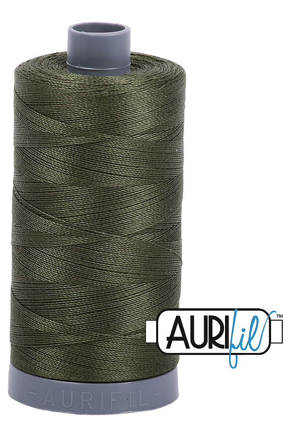 Aurifil Mako 28wt Cotton 750 m 820 yd. spool - 5023 Medium Green