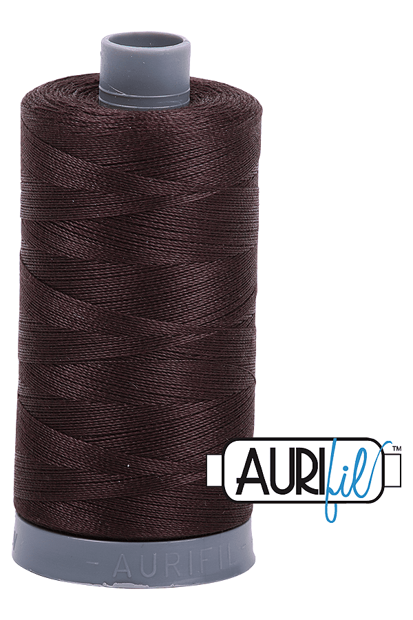 Aurifil Mako 28wt Cotton 750 m 820 yd. spool - 5024 Dark Brown