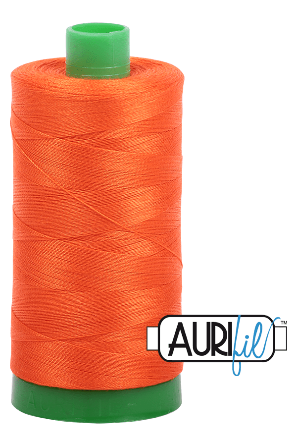 Aurifil Mako 40wt 2-ply Cotton 1000 m 1094 yd. spool - 1104 Neon Orange