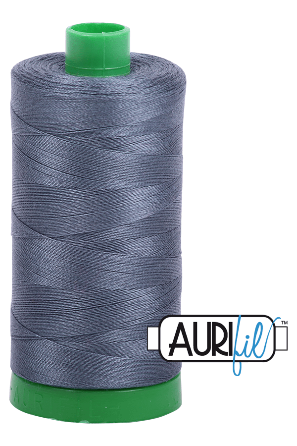 Aurifil Mako 40wt 2-ply Cotton 1000 m 1094 yd. spool - 1158 Medium Grey
