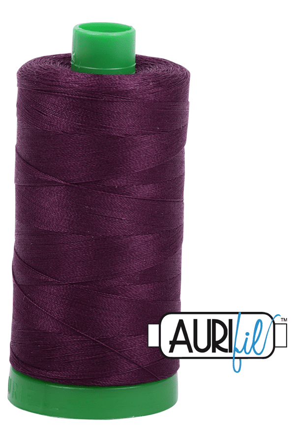 Aurifil Mako 40wt 2-ply Cotton 1000 m 1094 yd. spool - 1240 Very Dark Eggplant
