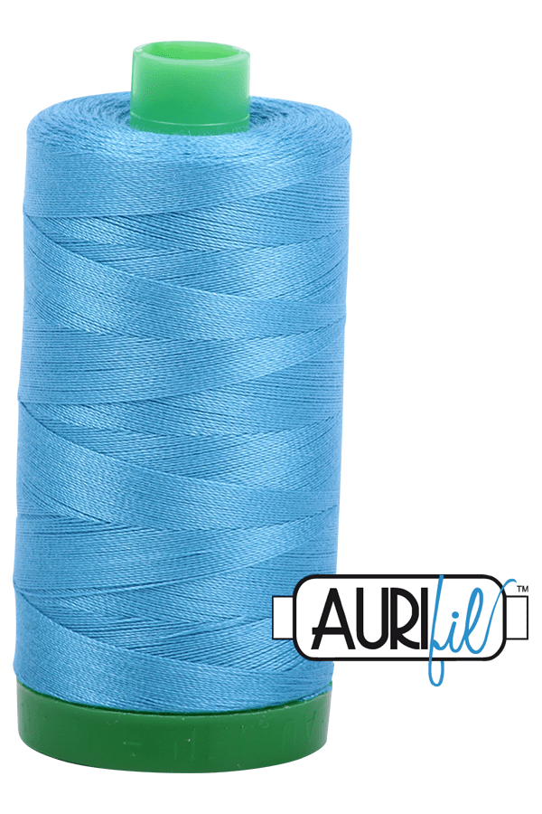 Aurifil Mako 40wt 2-ply Cotton 1000 m 1094 yd. spool - 1320 Bright Teal