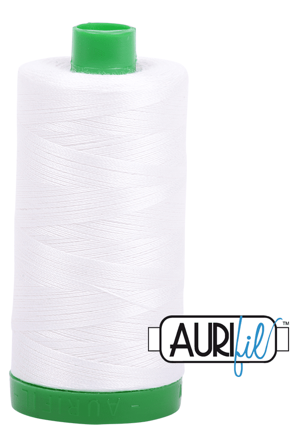 Aurifil Mako 40wt 2-ply Cotton 1000 m 1094 yd. spool - 2021 Natural White