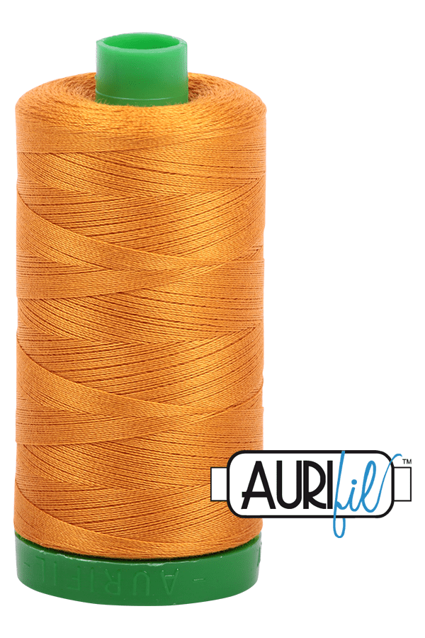 Aurifil Mako 40wt 2-ply Cotton 1000 m 1094 yd. spool - 2145 Yellow Orange
