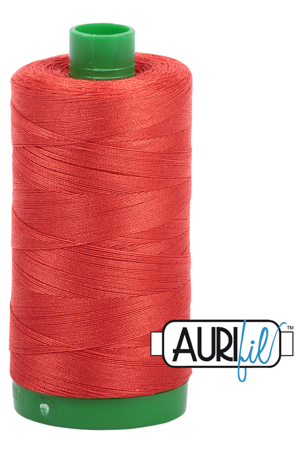 Aurifil Mako 40wt 2-ply Cotton 1000 m 1094 yd. spool - 2245 Red Orange