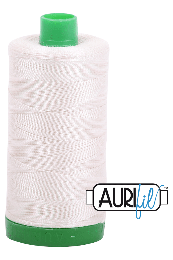 Aurifil Mako 40wt 2-ply Cotton 1000 m 1094 yd. spool - 2309 Silver White