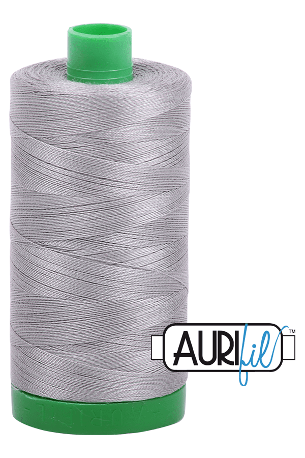 Aurifil Mako 40wt 2-ply Cotton 1000 m 1094 yd. spool - 2620 Stainless Steel