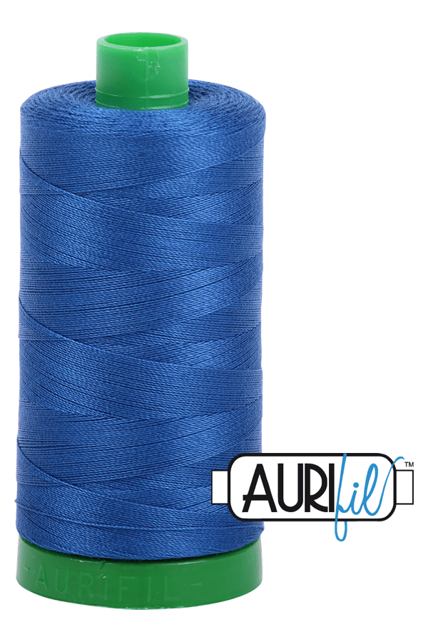 Aurifil Mako 40wt 2-ply Cotton 1000 m 1094 yd. spool - 2740 Dark Cobalt