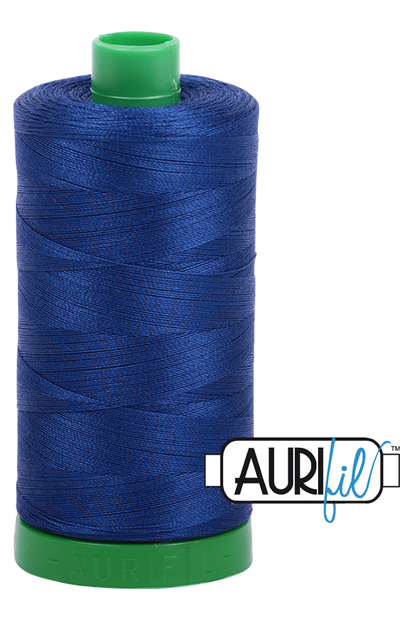 Aurifil Mako 40wt 2-ply Cotton 1000 m 1094 yd. spool - 2780 Dark Delft Blue