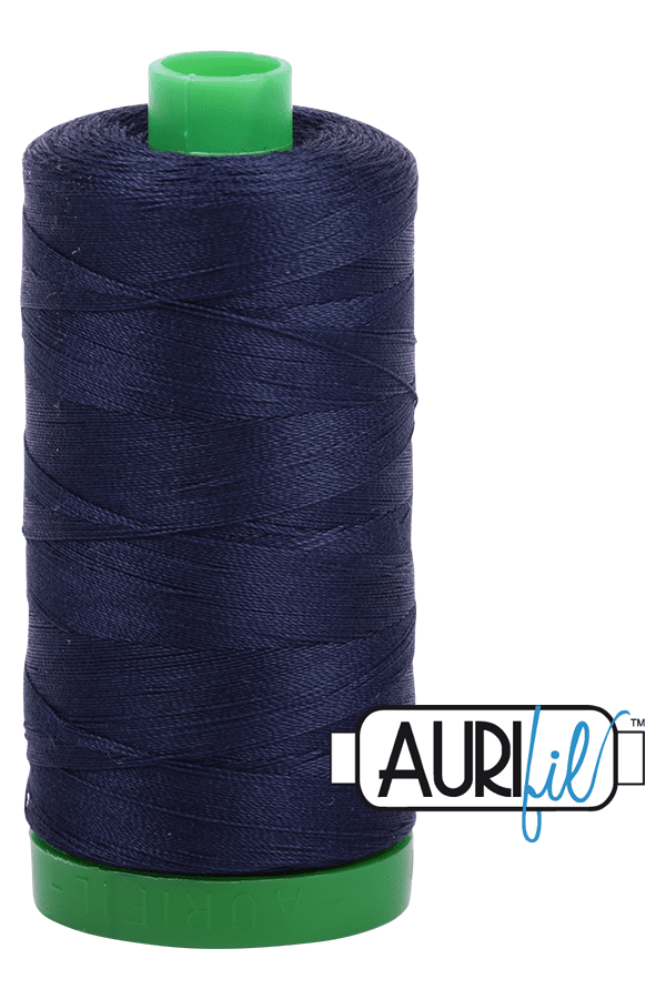 Aurifil Mako 40wt 2-ply Cotton 1000 m 1094 yd. spool - 2785 Very Dark Navy
