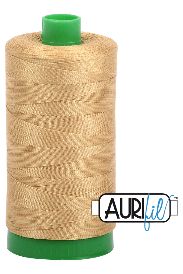 Aurifil Mako 40wt 2-ply Cotton 1000 m 1094 yd. spool - 2920 Light Brass