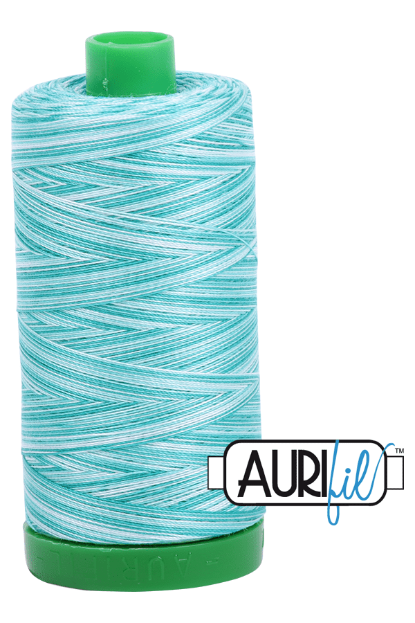 Aurifil Mako 40wt 2-ply Cotton 1000 m 1094 yd. spool - 4654 Turquoise Foam