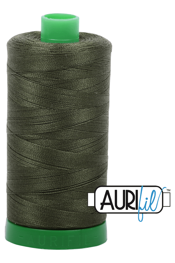 Aurifil Mako 40wt 2-ply Cotton 1000 m 1094 yd. spool - 5023 Medium Green