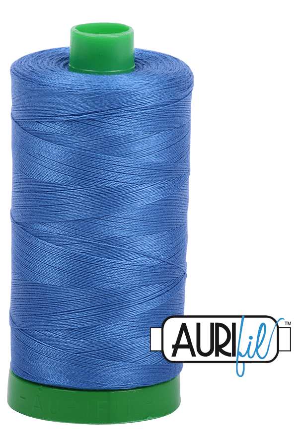 Aurifil Mako 40wt 2-ply Cotton 1000 m 1094 yd. spool - 6738 Peacock Blue