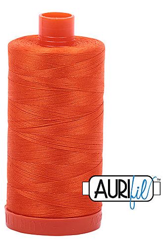 Aurifil Mako 50wt Cotton 1300 m 1422 yd. spool - 1104 Neon Orange