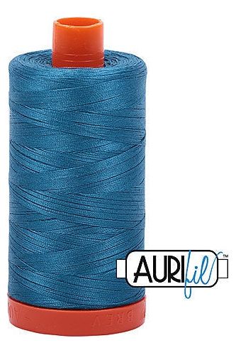 Aurifil Mako 50wt Cotton 1300 m 1422 yd. spool - 1125 Medium Teal