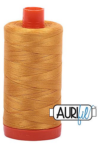 Aurifil Mako 50wt Cotton 1300 m 1422 yd. spool - 2140 Orange Mustard