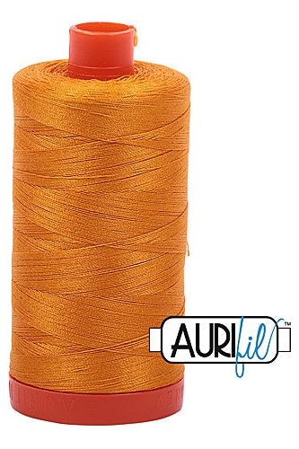 Aurifil Mako 50wt Cotton 1300 m 1422 yd. spool - 2145 Yellow Orange