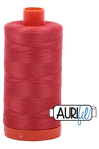 Aurifil Mako 50wt Cotton 1300 m 1422 yd. spool - 2255 Dark Red Orange
