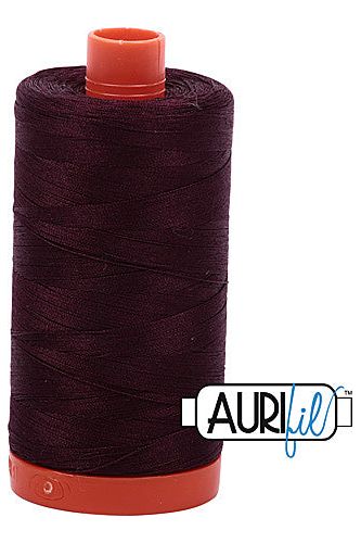 Aurifil Mako 50wt Cotton 1300 m 1422 yd. spool - 2465 Very Dark Brown