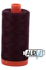 Aurifil Mako 50wt Cotton 1300 m 1422 yd. spool - 2465 Very Dark Brown