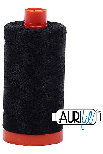 Aurifil Mako 50wt Cotton 1300 m 1422 yd. spool - 2692 Black