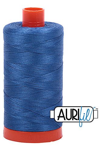 Aurifil Mako 50wt Cotton 1300 m 1422 yd. spool - 2730 Delft Blue